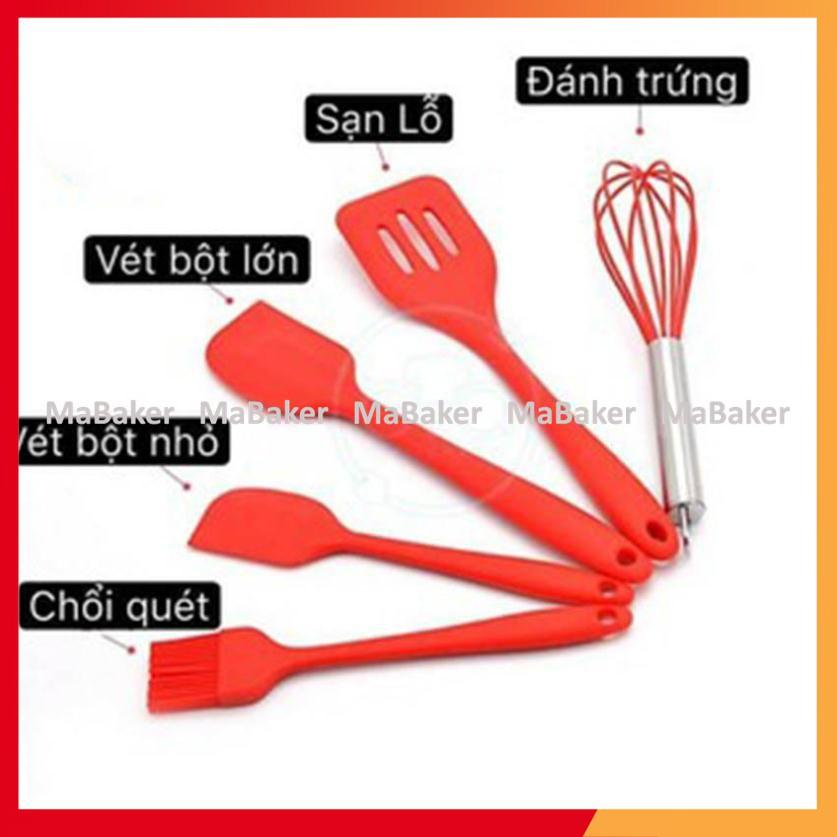 Bộ dụng cụ làm bánh 5 món chất liệu silicone cao cấp - MaBaker