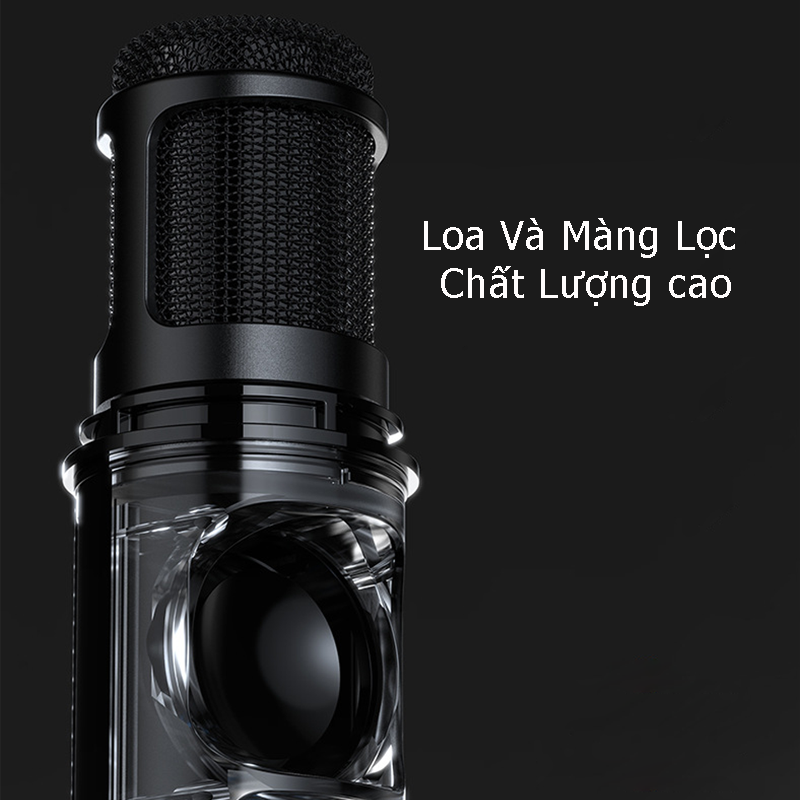 Micro Karaoke Bluetooth kèm loa không dây hút âm siêu nhẹ cao cấp PKCB khay gắn thẻ nhớ TF, Jack line 3.5mm cho điện thoại, máy tính bảng - Hàng Chính Hãng