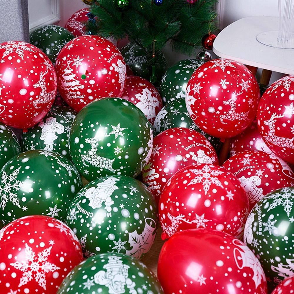 Bong bóng Noel xanh đỏ trang trí giáng sinh