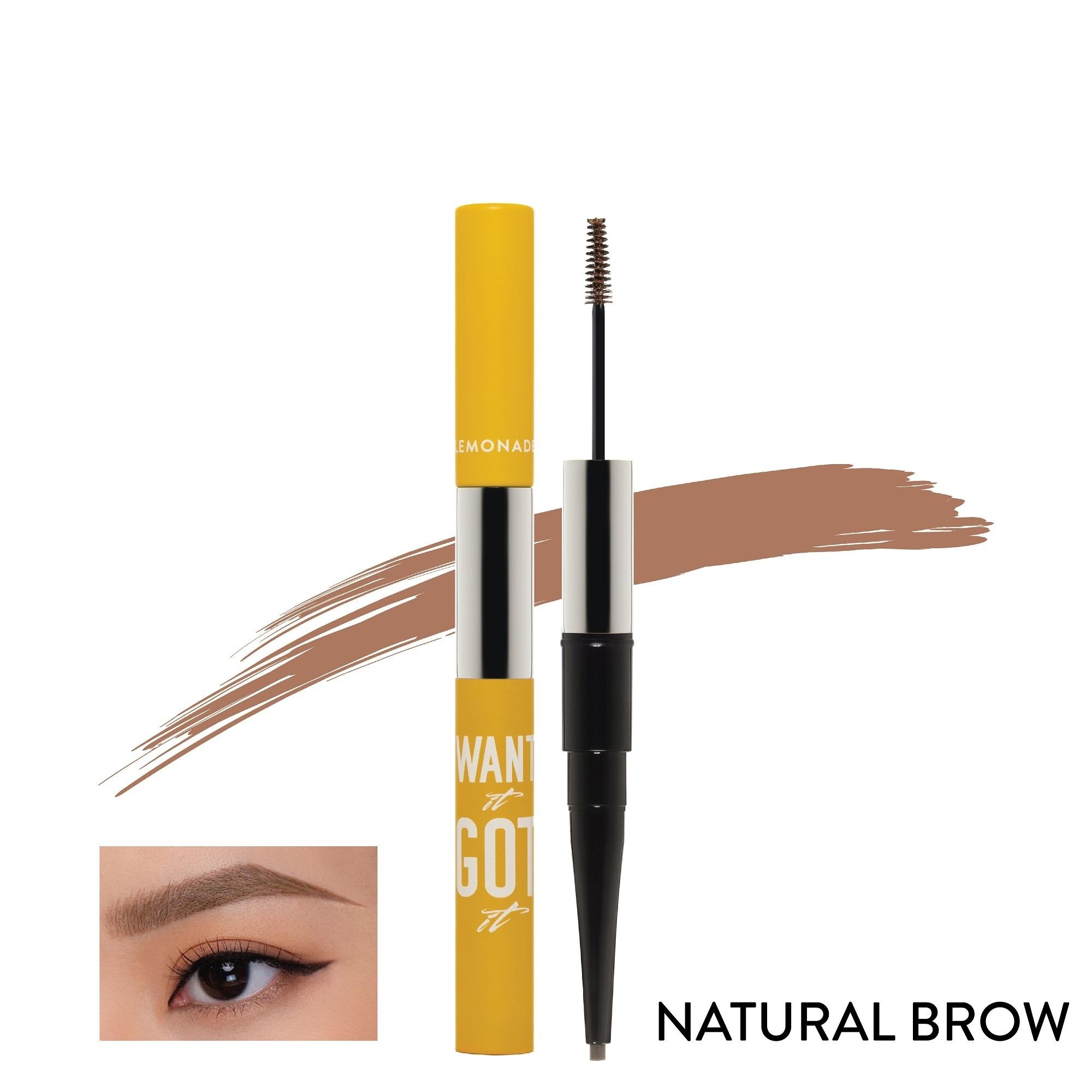 Combo Lemonade bút kẻ mắt SuperTiger Micro Eyeliner 1g và chì kẻ mày 2 đầu Want It Got It 2.75g