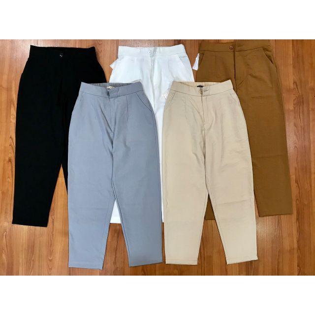 Quần baggy vải đũi Nhật cạp cúc lưng chun Quảng Châu