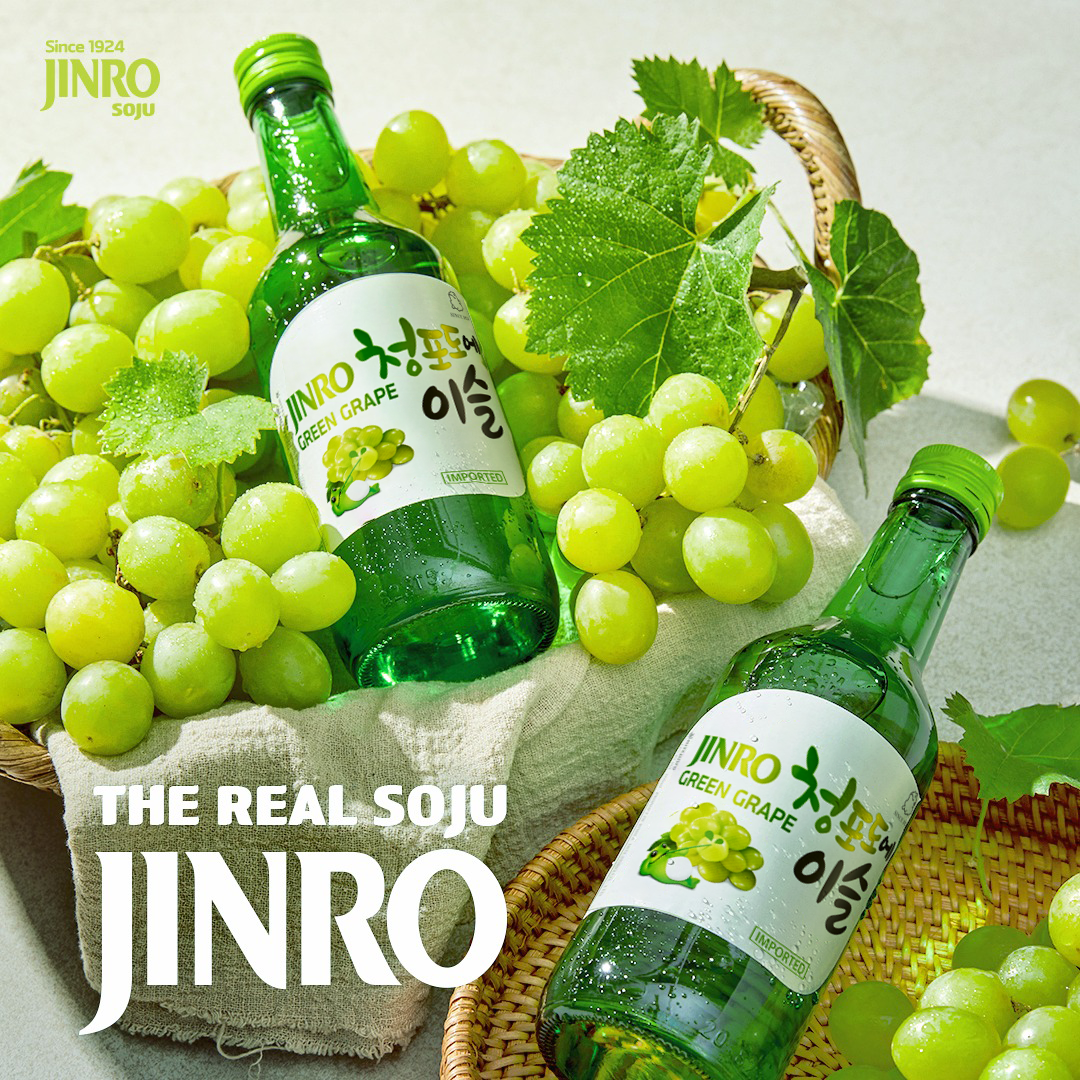 Soju Hàn Quốc JINRO VỊ NHO 360ml - Combo 6 chai