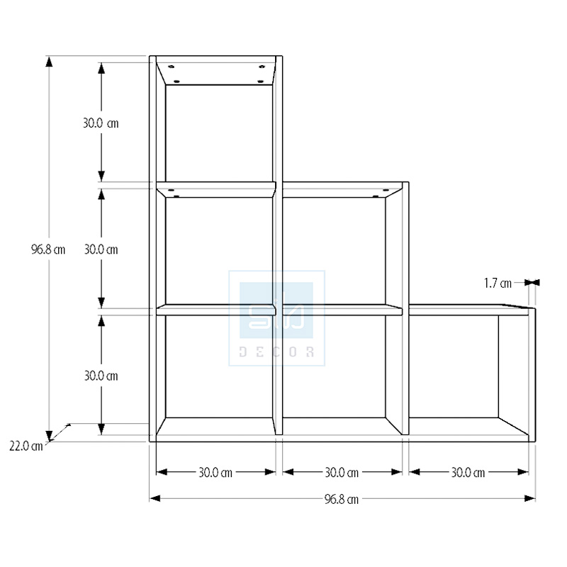 Kệ Gỗ Trang Trí Treo Tường Pilot Màu Trắng SIB Decor KT201