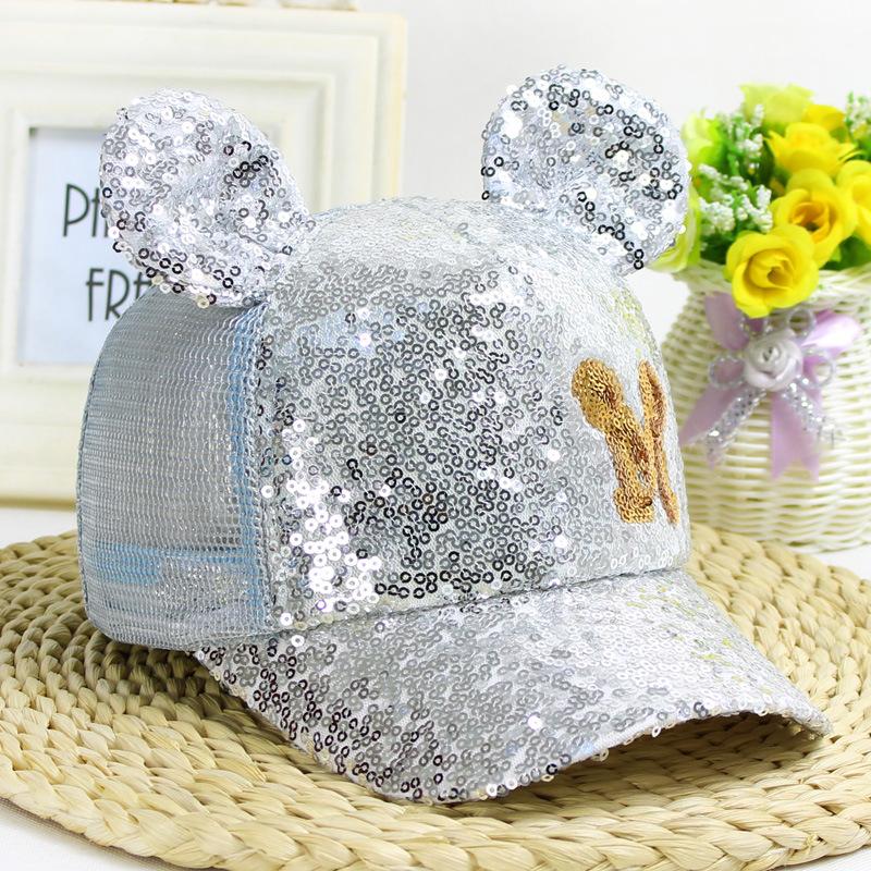 Mũ hai chiếc mũ Ear Mũ mới Trẻ em Snapback Girls Lưới bóng chày với đôi tai mũ hài hước Mùa hè Hip Hop Mũ mũ Color: golden Size: 48 - 52cm