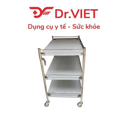 Xe đẩy Inox Drviet - 50x80 -3 tầng