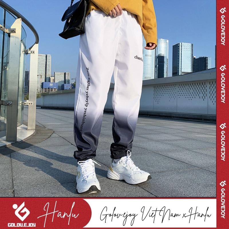 Quần jogger nam trơn chất gió mềm mịn phối màu Gradient, phong cách đường phố, hàn quốc