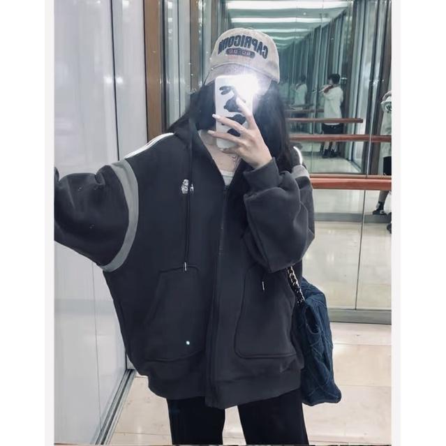 FREESHIP áo khoác nỉ nữ dây kéo from rộng chất vải nỉ ngoại dày mịn KG FASHION