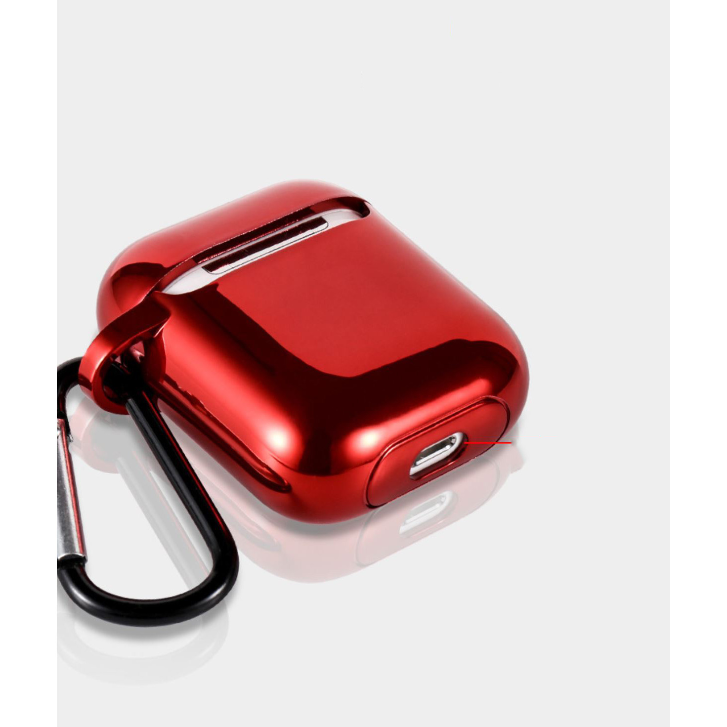 BAO CASE AIRPODS VỎ ỐP CHO TAI NGHE AIRPODS 1, AIRPODS 2, AIRPODS PRO mạ Chrome bóng cao cấp màu đỏ -  Hàng chính hãng