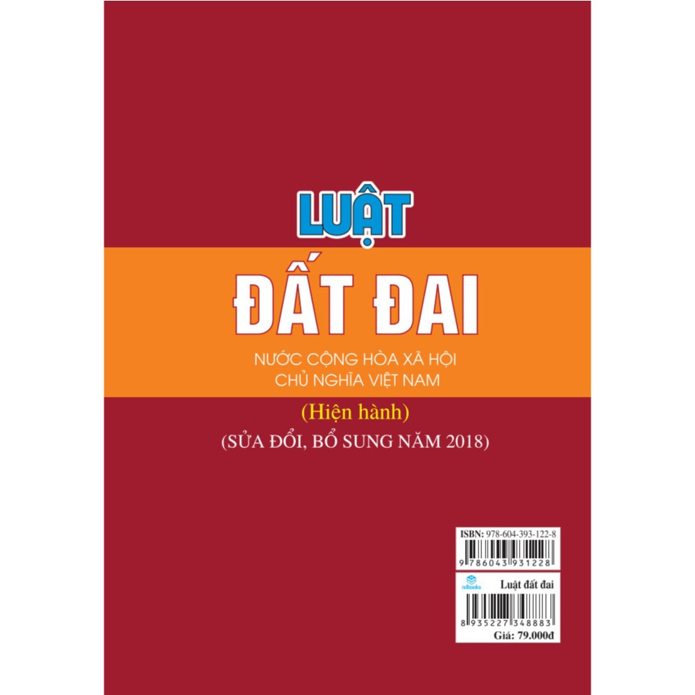 Sách - Luật Đất Đai (Hiện hành sửa đổi bổ sung năm 2018) - ndbooks