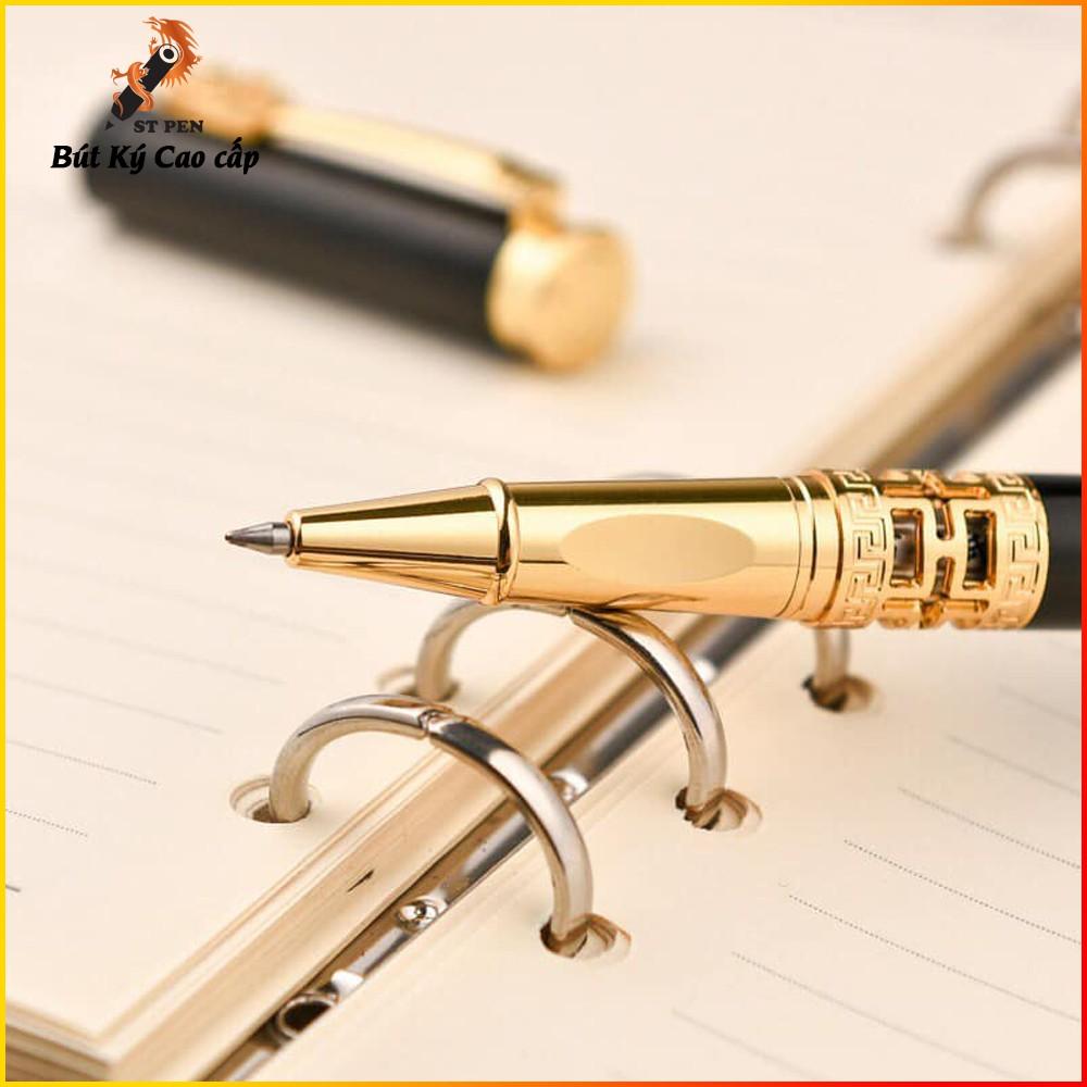 Bút ký kim loại khảm rồng ST02️ngòi 0,5mm,khắc tên in logo theo yêu cầu️tặng kèm 01 ngòi bút- ST PEN