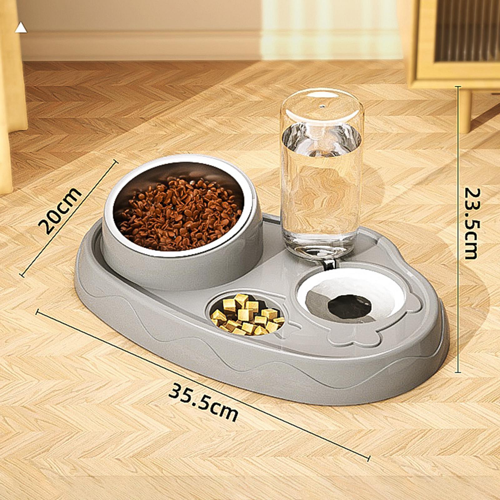 3 in 1 Cat Bowl Set Pet Feeder Durable with Automatic Water Dispenser Pet Feeding Bowls Dishes for Pets Accessories Feeding