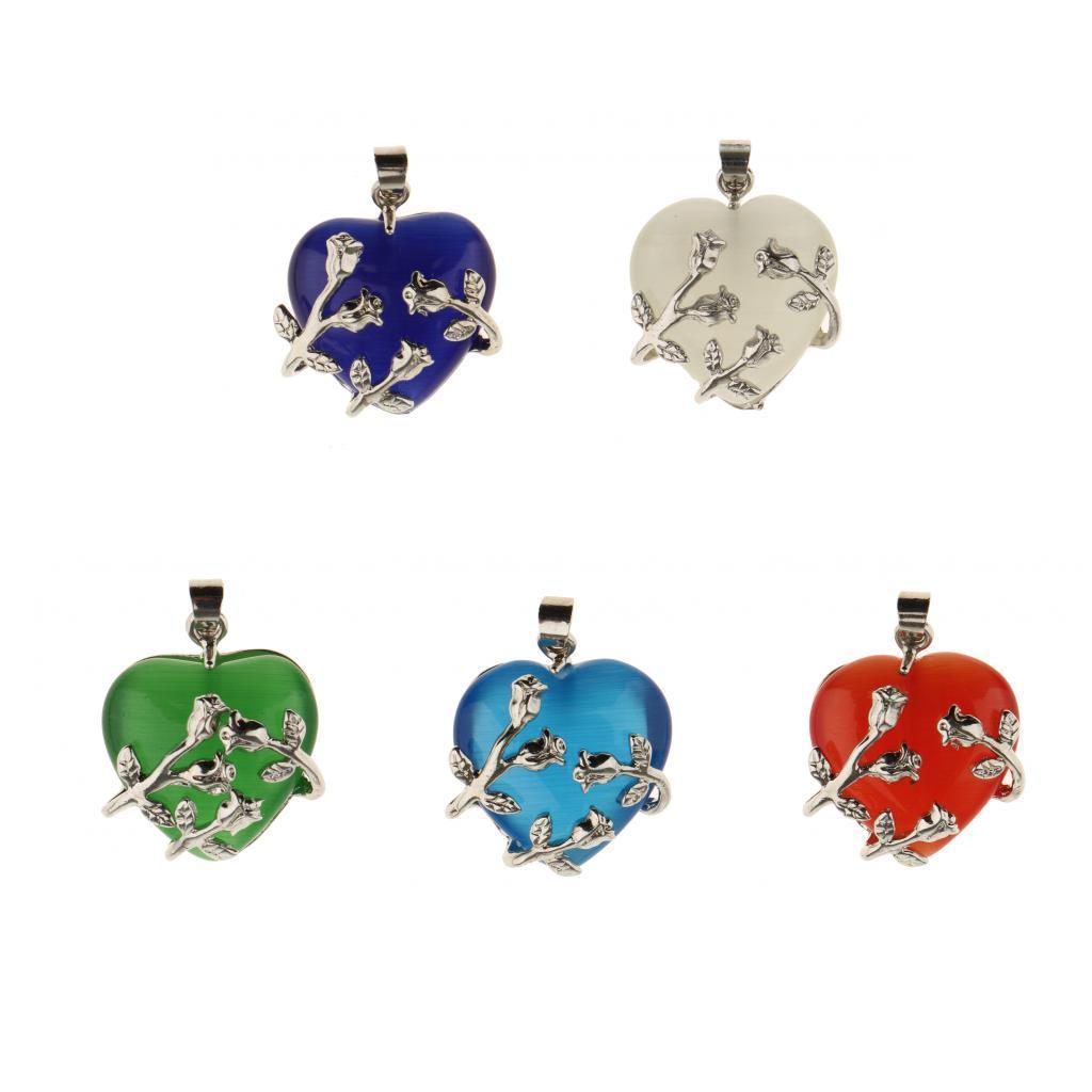 Flower Wrapped Heart Natural Crystal Pendant for Necklace Pendant