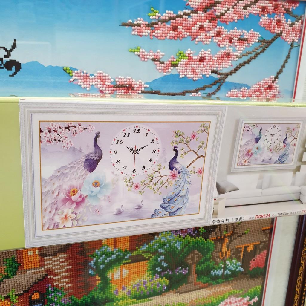 Tranh Đính Đá ĐỒNG HỒ CÔNG . Kích Thước: 75cm x 50cm