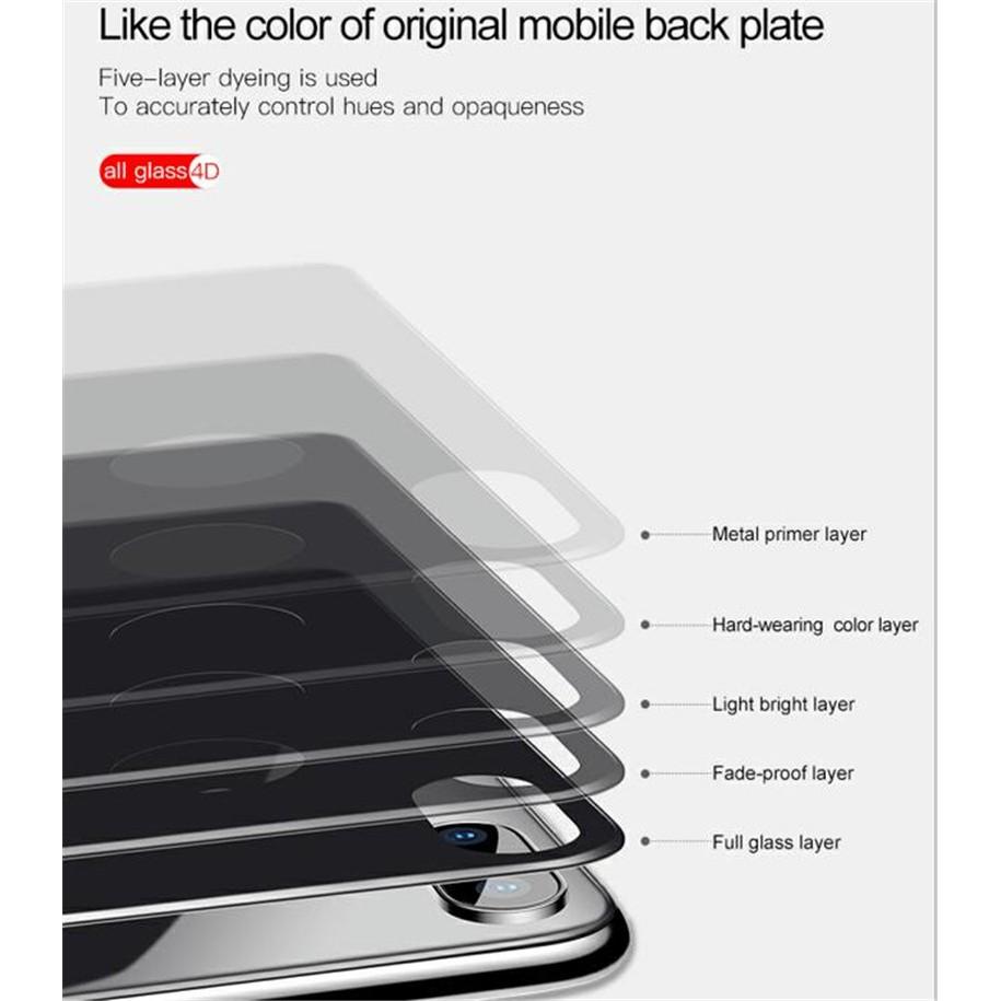 Kính cường lực iphone X mặt sau kín màn 4D hàng chính hãng Baseus
