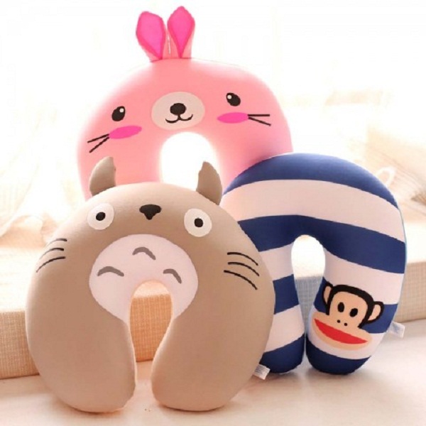 Gối chữ U kê cổ hạt xốp ngộ nghĩnh