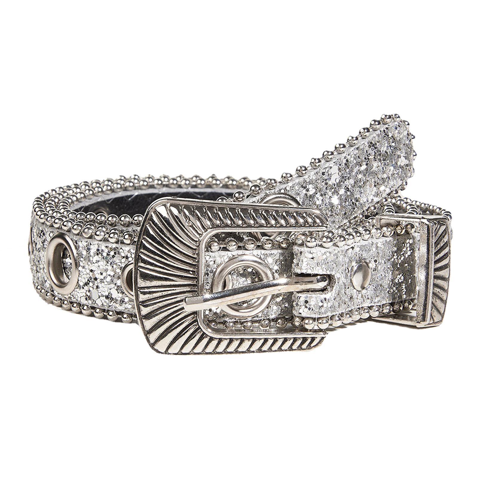Women PU Leather Waist Belt, Skinny Belt Costume Accessories Casual Sequins Decoration Fashion Belt Pin Buckle Waist Band for Pants, Corset