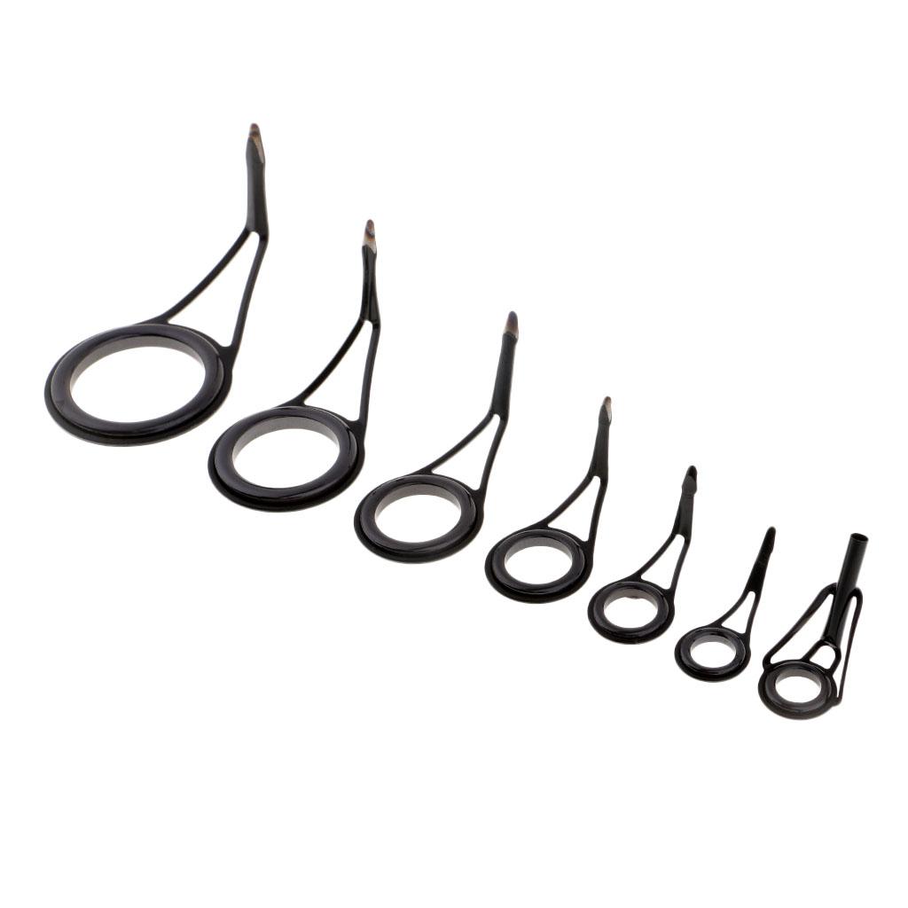 7pcs Fishing Rod Guides Eye Ring DIY Rod Repair Kit