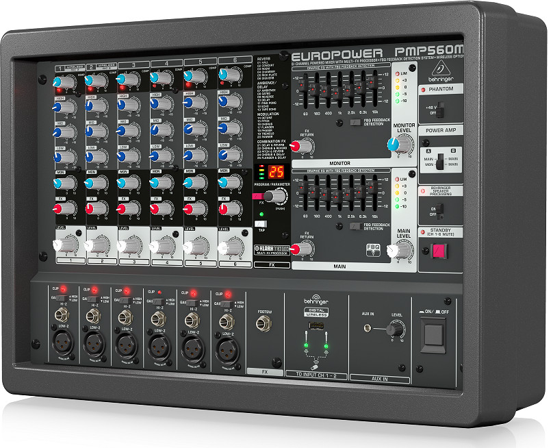 MIXER TÍCH HỢP AMPLY - BEHRINGER PMP560M- Powered Mixers- Hàng chính hãng