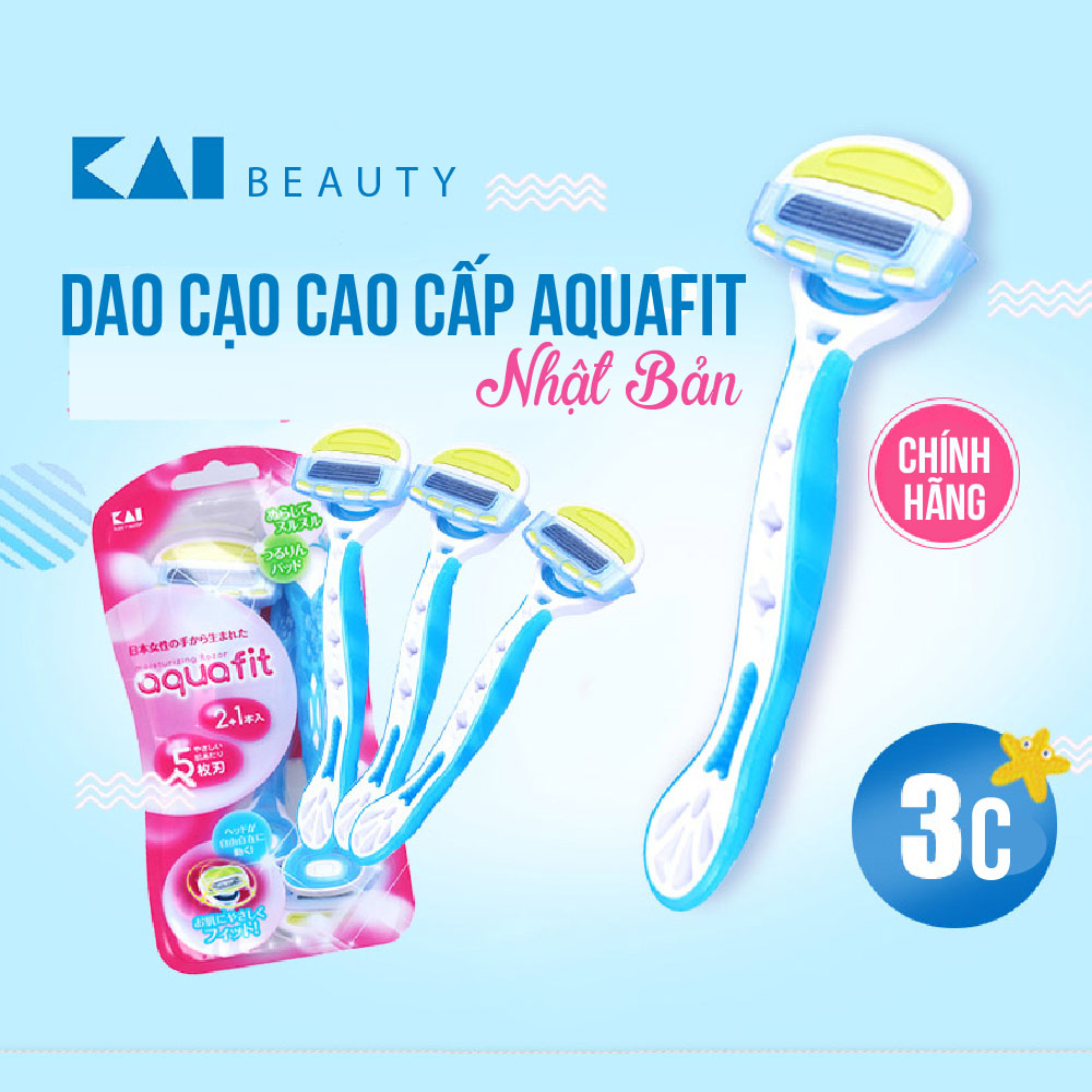 Dao cạo lông cao cấp Nhật cho nữ Aquafit 5 Blade (3 chiếc)