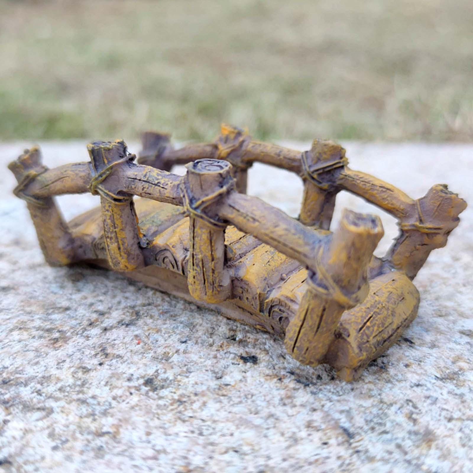 Small Bridge Fish Tank Ornament Miniature Garden Decoration Mini Artificial Bridge Miniature Bridge with Side Rails for Desktop Decoration