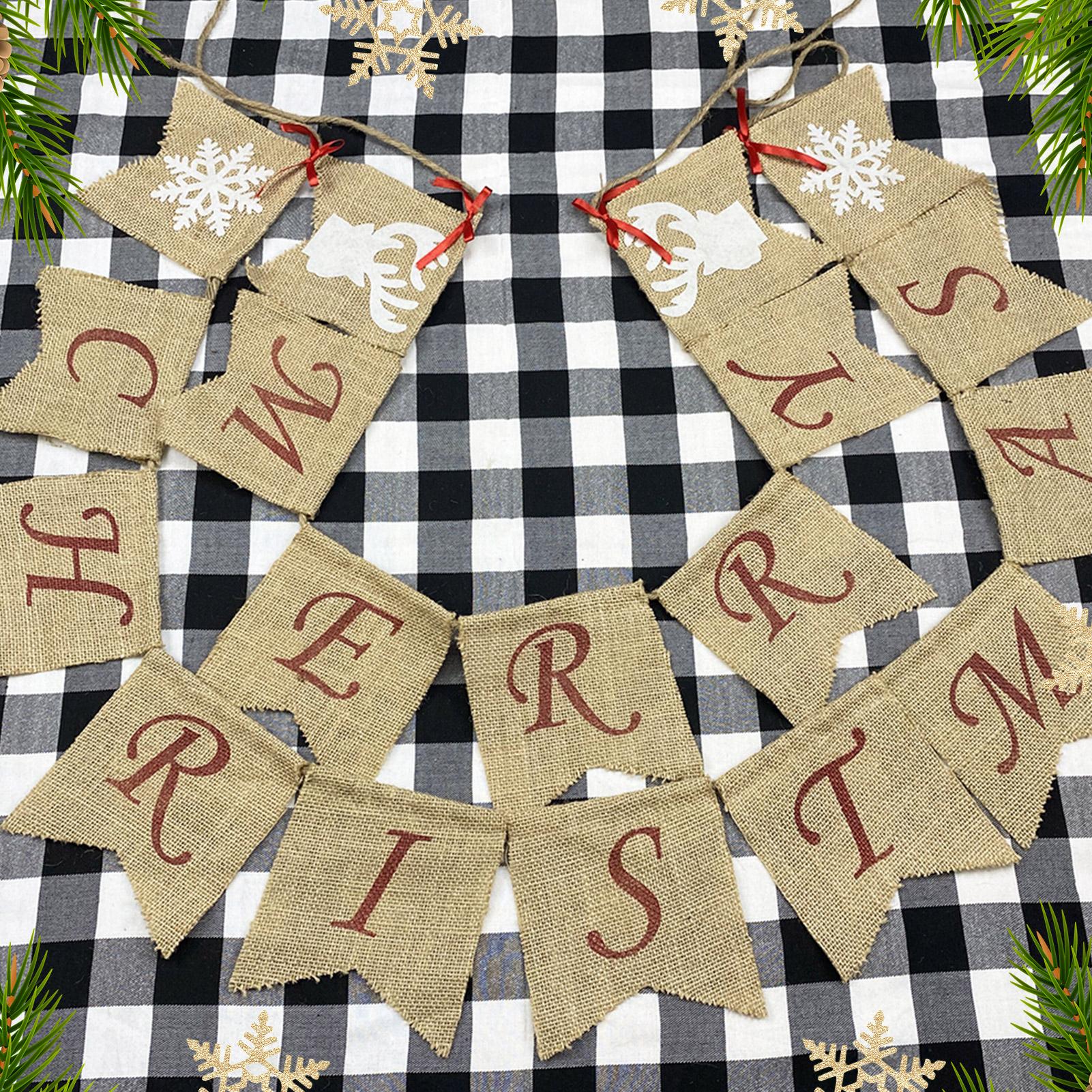 Băng rôn Merry Christmas Vải lanh, vải không dệt, sợi xe