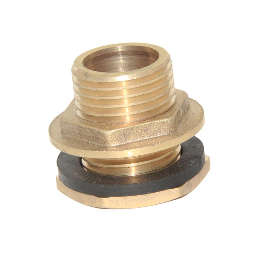 4 1/2" Brass Water Tank Hose Tube Pipe Connector Adapter Fittings w Gasket