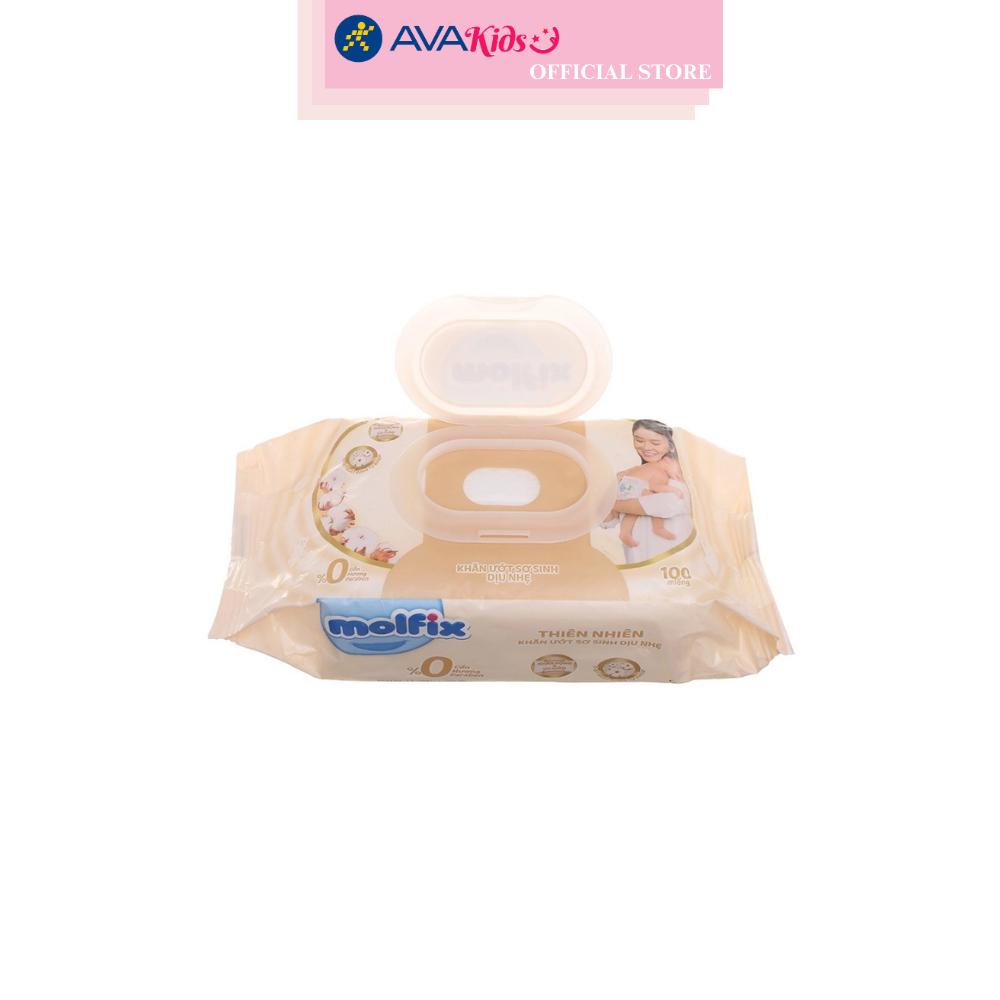 Combo 2 khăn ướt Molfix sơ sinh dịu nhẹ không mùi gói 100 miếng