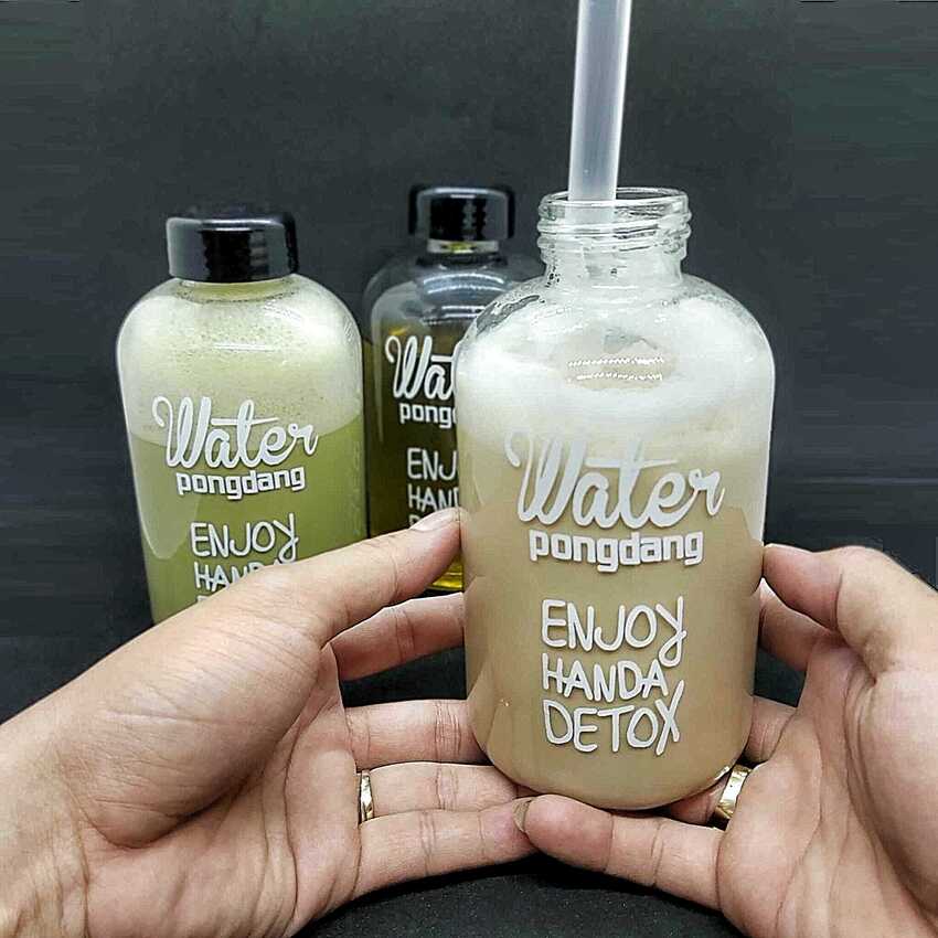 Combo 2 Chai Thủy Tinh đựng nước DETOX 600ML - Nắp nhựa có giăng cao su