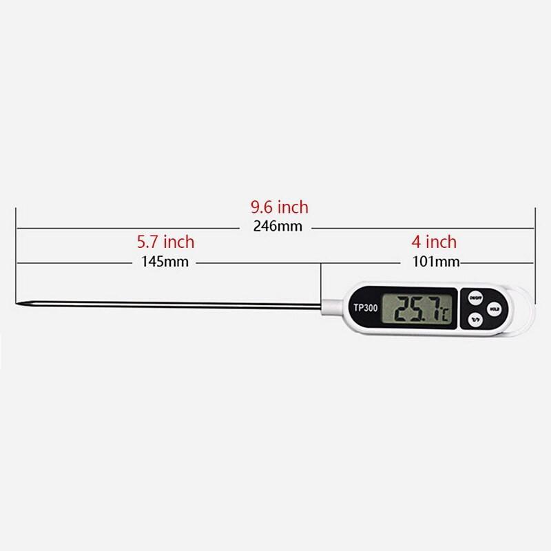 FREE PIN Que Nhiệt Kế Điện Tử Đo Nhiệt Độ Nấu Ăn Pha Sữa Thức Ăn, Thức Uống, Thịt, Cá TP300