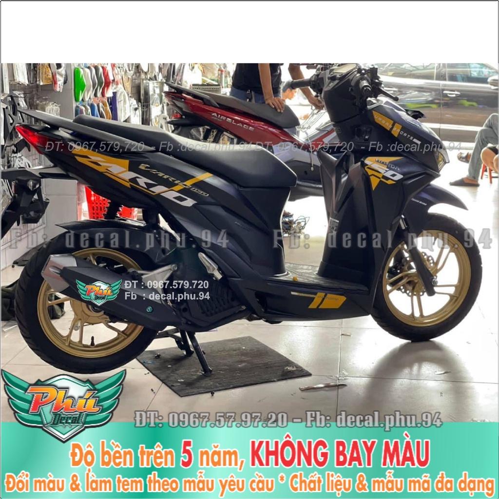 Tem Rời Vario đen nhám vàng