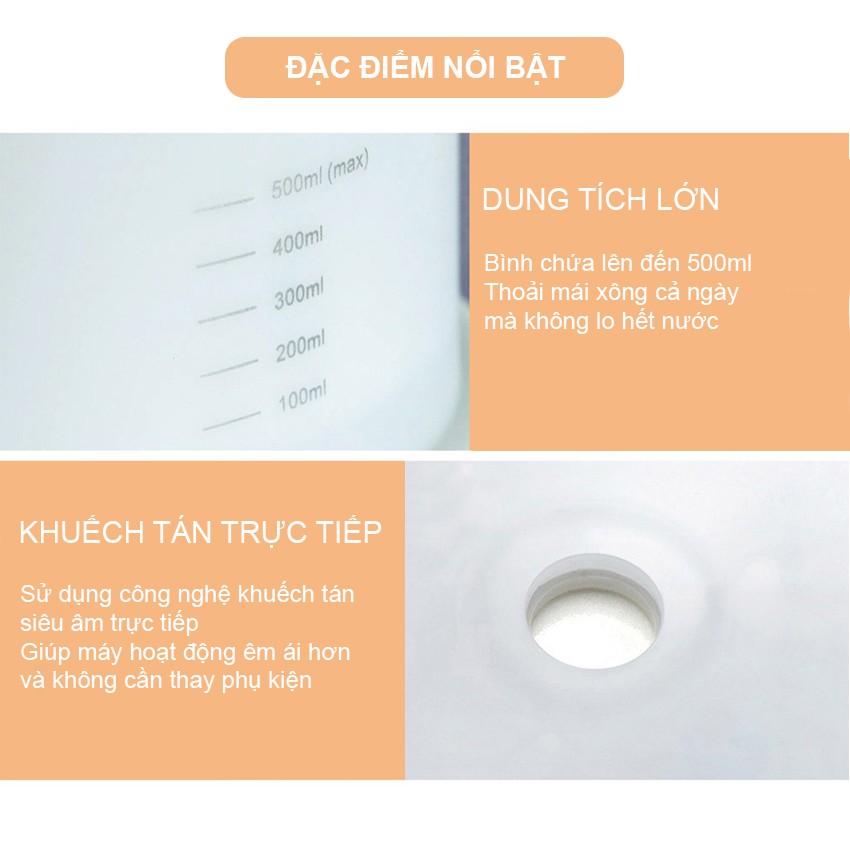 Máy xông tinh dầu trụ trong suốt bình chứa lớn 500ml tích hợp led 7 màu có remote Venado