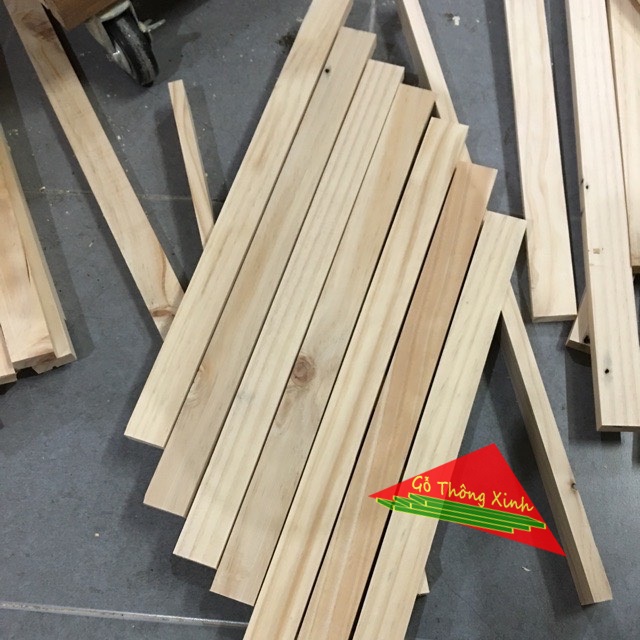Bó 5 thanh gỗ vuông tuyển đẹp dài 50cm, rộng 4cm, dày 1.5cm dùng làm khung sườn, làm kệ, trang trí