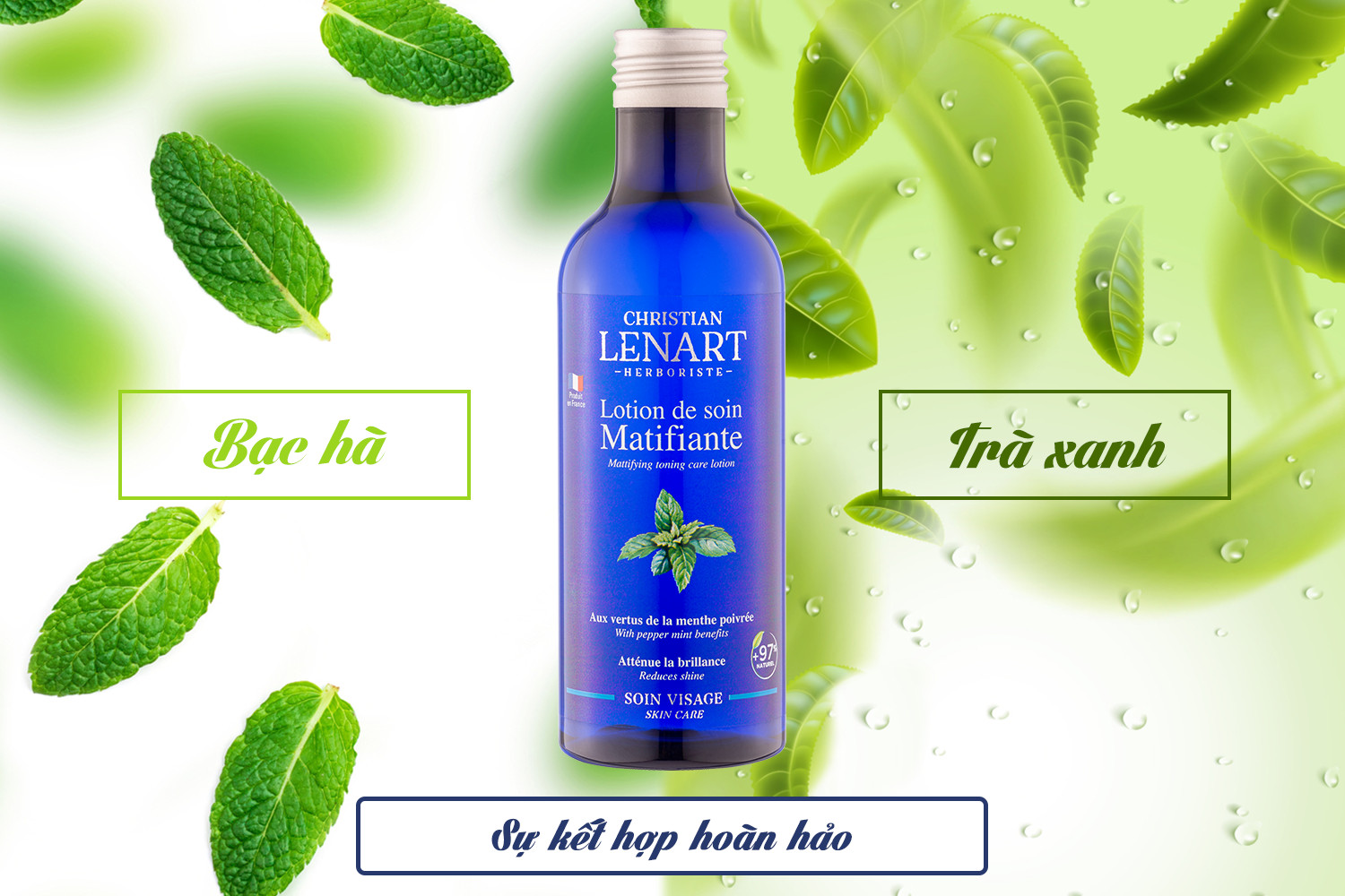 Toner Bạc Hà Và Trà Xanh Lotion De Soin Matifiante Christian Lenart 200ml