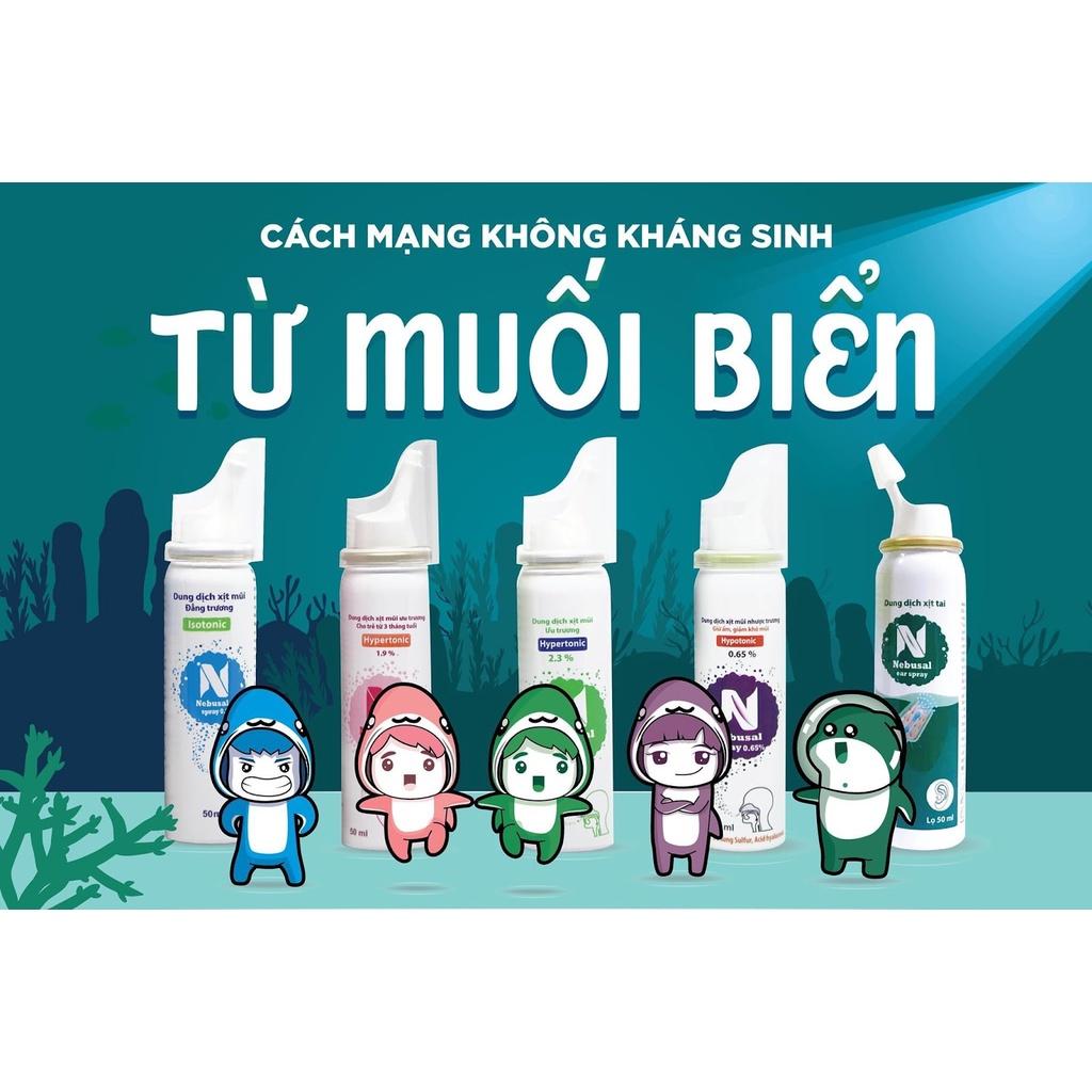 (CHÍNH HÃNG) Xịt Mũi Nebusal 2.3 giúp giảm Nghẹt Mũi, Sổ mũi ở người lớn và trẻ em trên 3 tuổi (50ml)