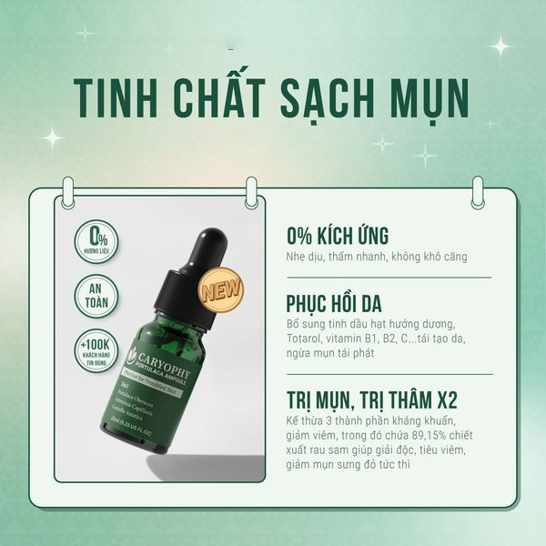 Combo 2 SP Tẩy Tế Bào Chết, Ngăn Ngừa Mụn, Hỗ Trợ Giảm Mụn Thâm Caryophy