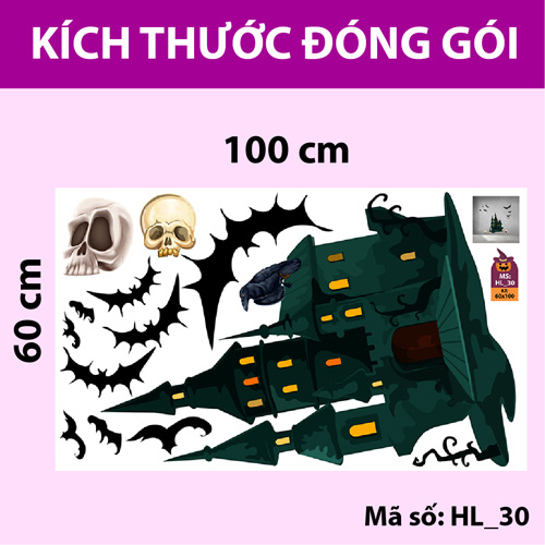 DECAL TRANG TRÍ HALLOWEEN COMBO SỐ 1