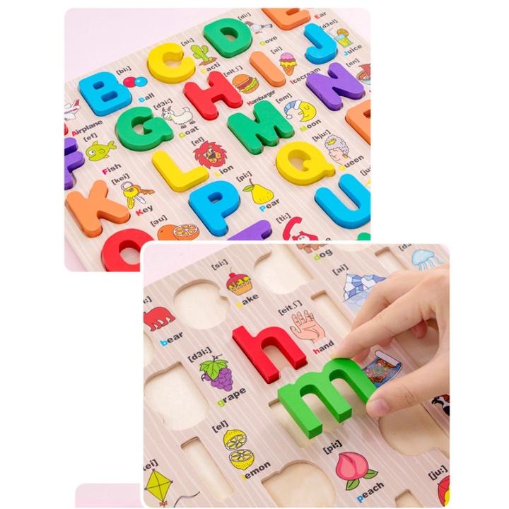 Bộ 3 Bảng Lắp Ghép Song Ngữ và 10 Số Nổi Giúp Bé Học Chữ Tiếng Anh và Làm Toán