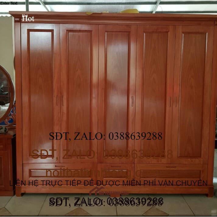 Tủ quần áo gỗ sồi nga 5 cánh