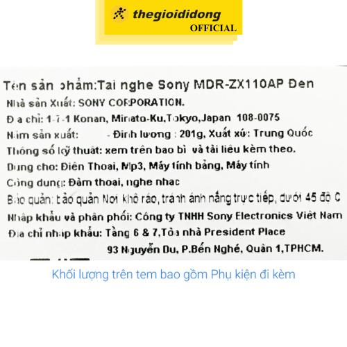 Tai nghe Chụp Tai Sony MDR - ZX110AP - Hàng Chính Hãng