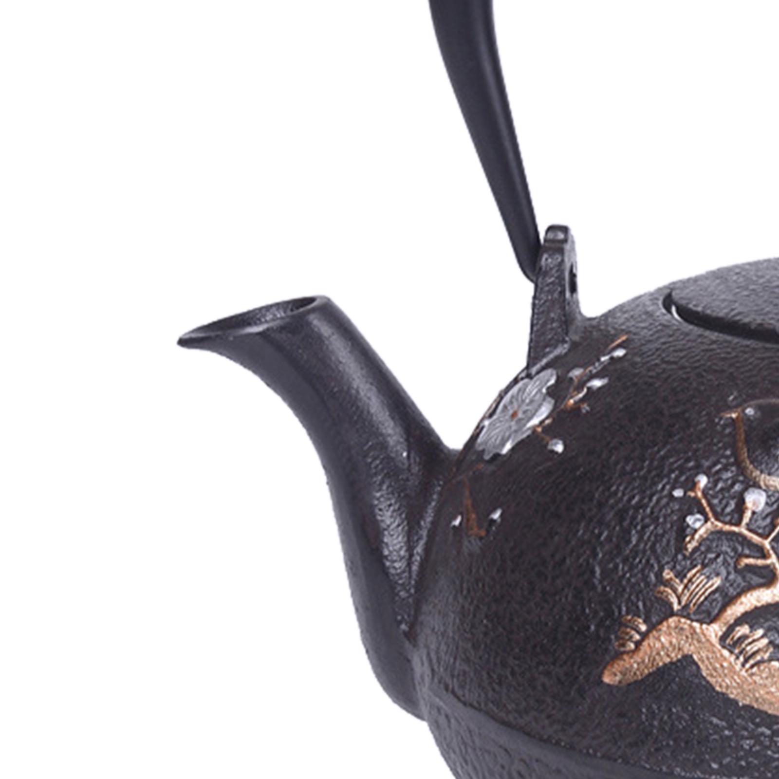 Chinese Cast Iron Teapot Tea Kettle 1.2L with Stainless Steel Infuser