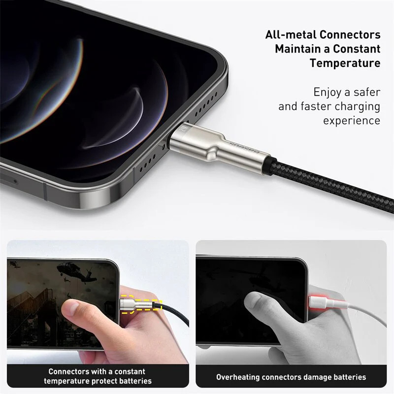 Cáp sạc và truyền dữ liệu tốc độ cao Baseus Cafule Series Metal Data Cable USB to IPhone - Hàng Chính Hãng