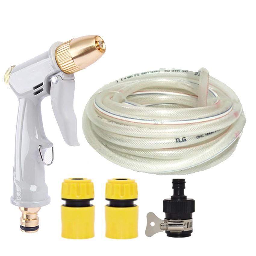 Bộ dây vòi xịt nước rửa xe, tưới cây tăng áp 3 lần, loại 7-10m 206846