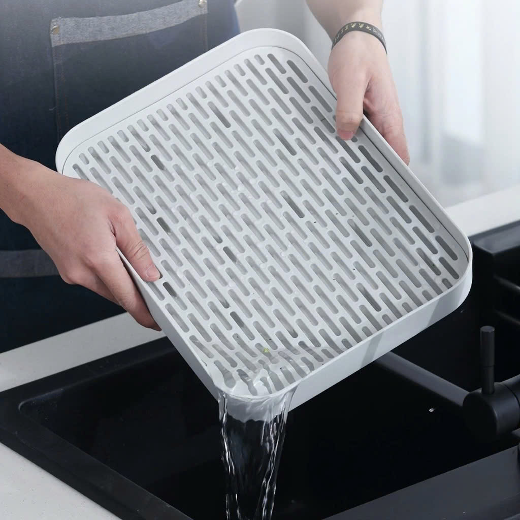 Khay Úp Ly Chén Màu Trắng Giá Úp Cốc Dày Đẹp Có Khay Nhựa Hứng Nước Khay Đựng Có Rổ Thoát Nước Siêu Mỏng Nhẹ Phù Hợp Trang Trí Décor Phòng Hiện Đại Sang Chảnh Và Tiện Dụng