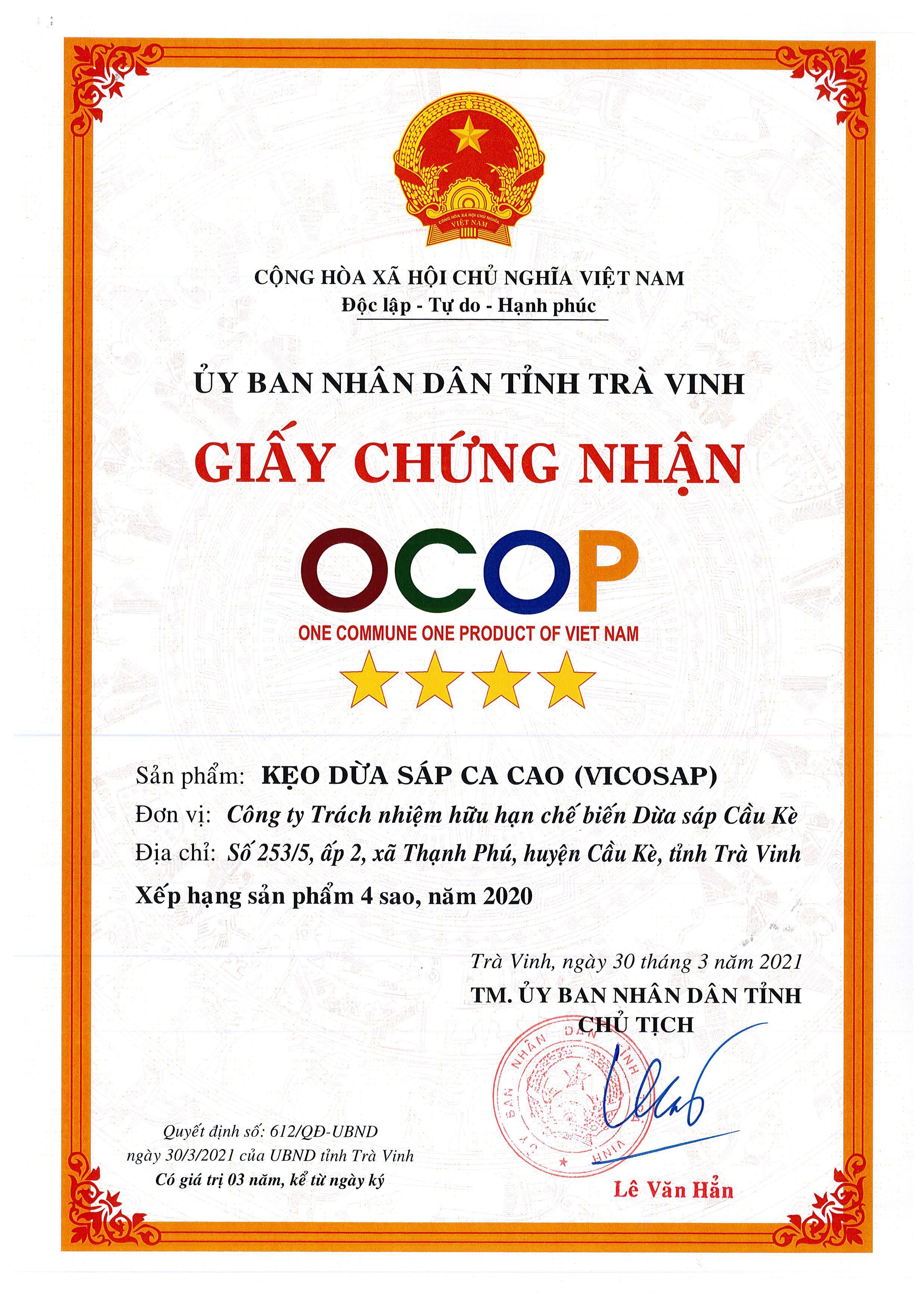 Vàng Trắng Trà Vinh - Tinh Hoa - Tử Tế - Tiết Kiệm - Dừa sáp Trà Vinh VICOSAP