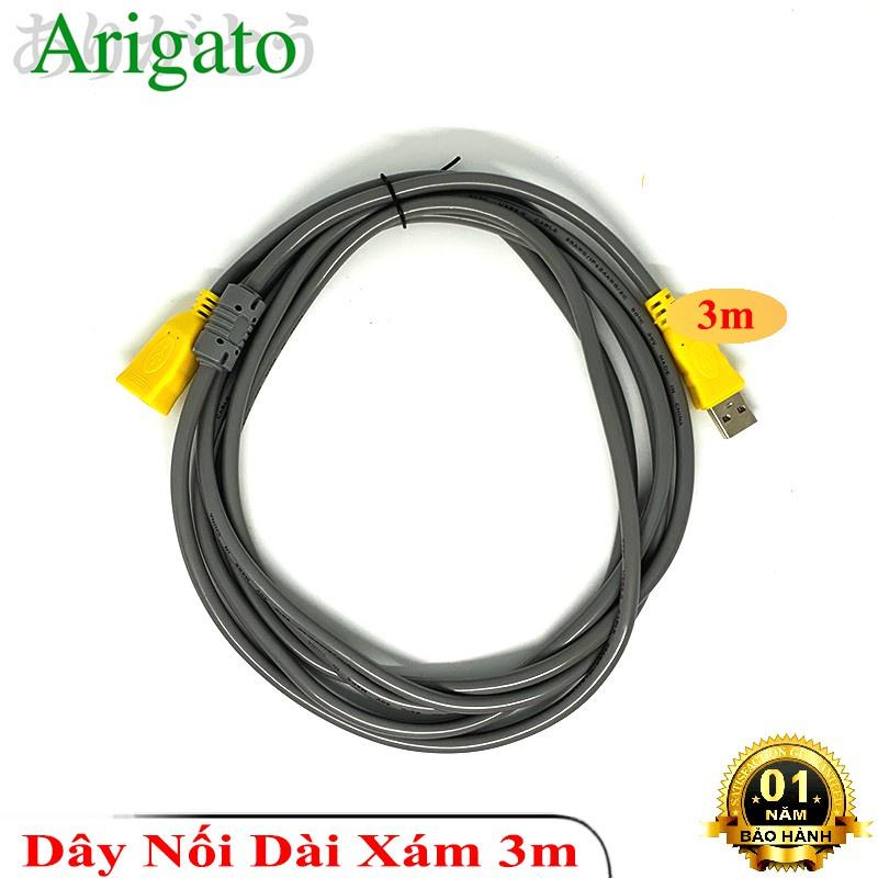 Dây nối dài USB 2.0 1.5m 3m 5m 10m Arigato cáp nối dài chống nhiễu 2 đầu siêu bền- Hàng Chính Hãng