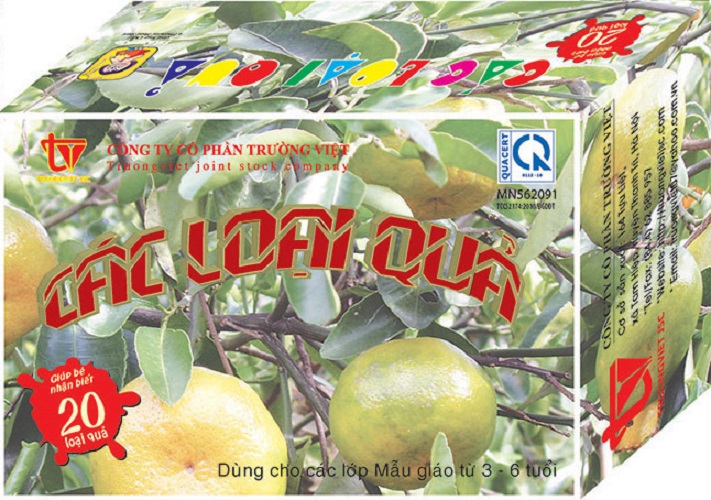 Thẻ học các loại quả có đế kê, Flashcards thông minh, giáo cụ mầm non