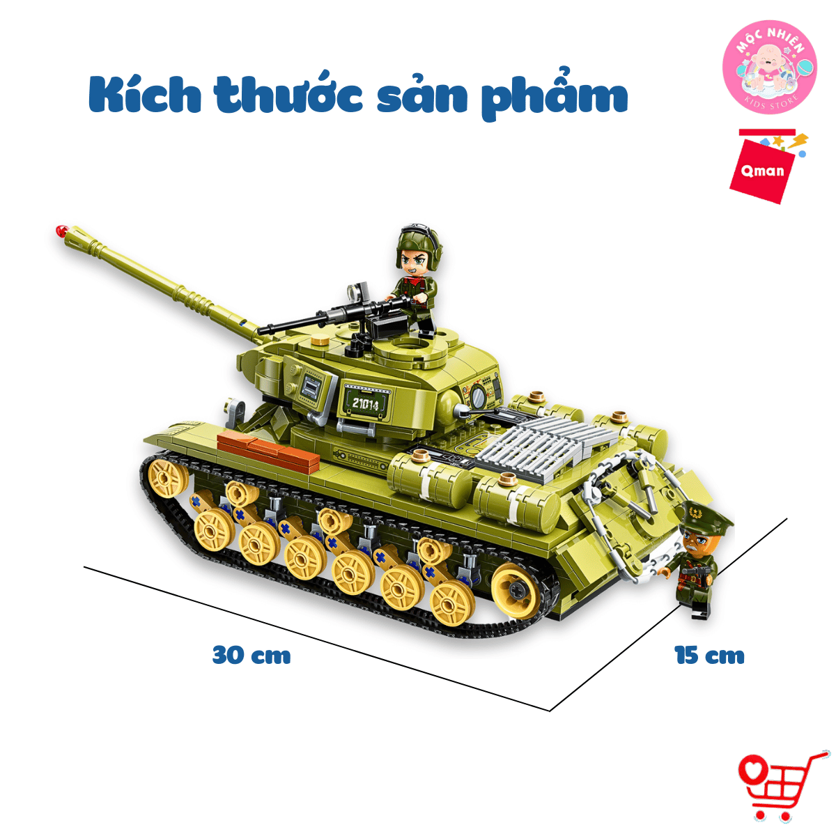 Đồ chơi lắp ráp, xếp hình Qman 21014 - Xe tăng chiến đấu (858 chi tiết)