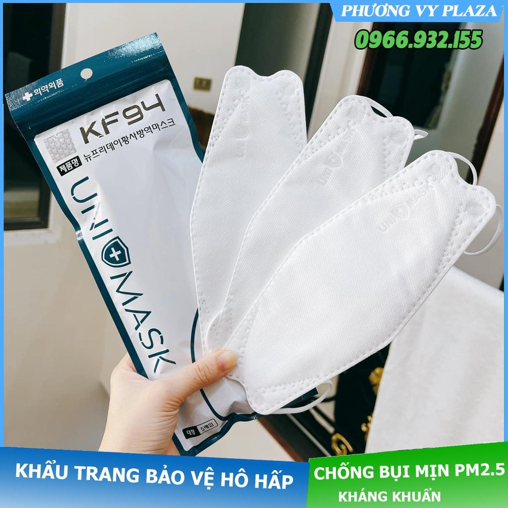 Khẩu trang KF94 uni mask Chống Bụi Mịn Và Kháng Khuẩn Hàng Cao Cấp Hàn Quốc( túi 5 chiếc)