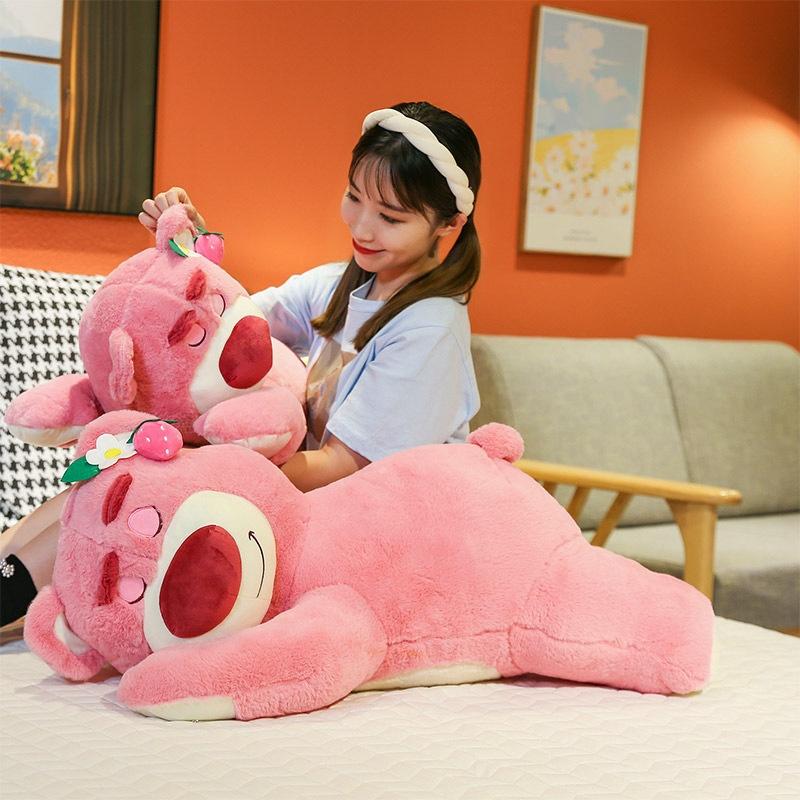 Gấu dâu Lotso dáng nằm cao cấp mềm mịn
