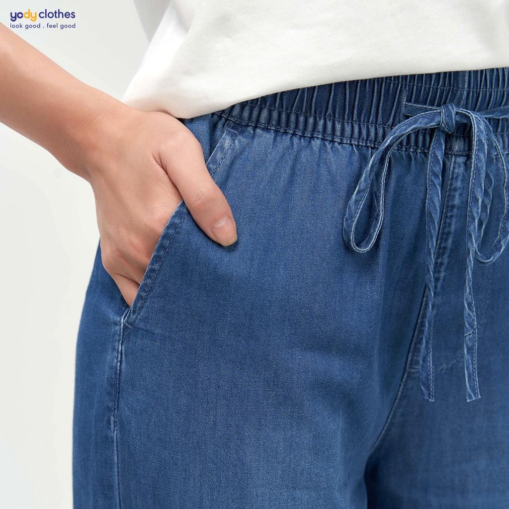 Quần jeans nữ baggy YODY lưng thun tôn dáng chất thoáng mát mềm mại suông QJN4046